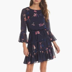 Eliza J Tired Ruffle Fit & Flare Dress. Size 6.